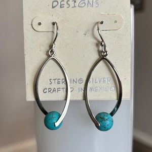 Blue center stone earrings